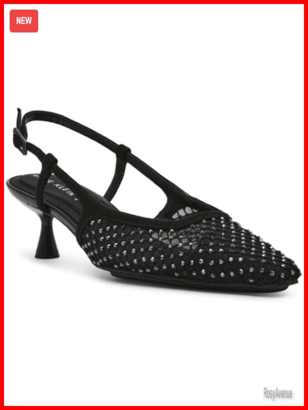 Anne Klein Thia Slingback Heels Pumps Pointed Toe Flare Heel